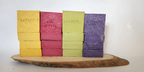 Doğal Üretim Sabunu Karışık (Safran-Gül-Lavanta-Aleovera)16'lı Set ürün görseli