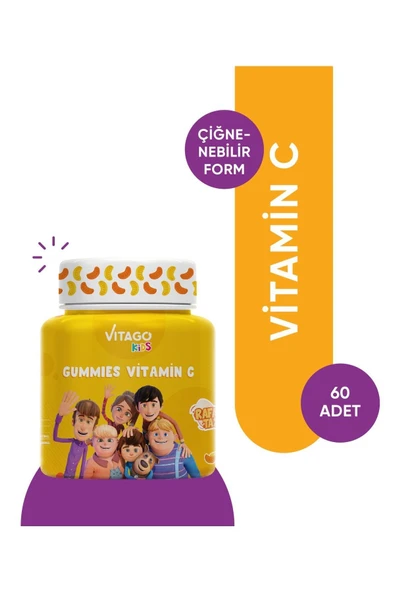 VİTAGO-Kids Gummies C Vitamini Içeren 60 Adet Çiğnenebilir Gummy Jel ürün görseli