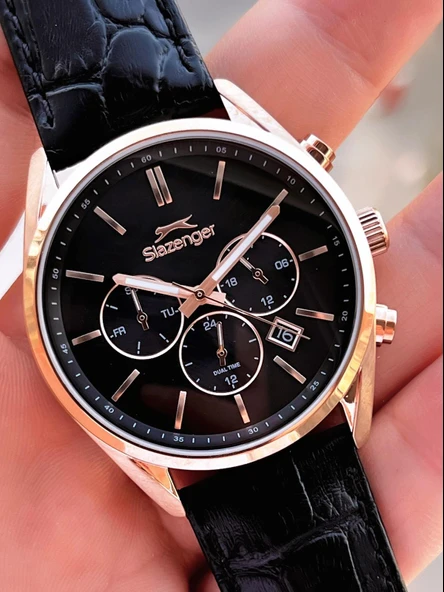 Slazenger Deri Kordon İç Fonksiyonları Aktif 10 Atm Suya Dayanıklı Erkek Kol Saati ESL.09.2494.2.04 - Resim 3