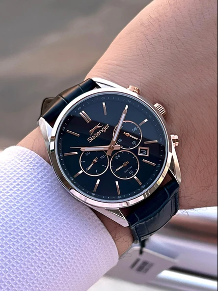 Slazenger Deri Kordon İç Fonksiyonları Aktif 10 Atm Suya Dayanıklı Erkek Kol Saati ESL.09.2494.2.03 - Resim 2