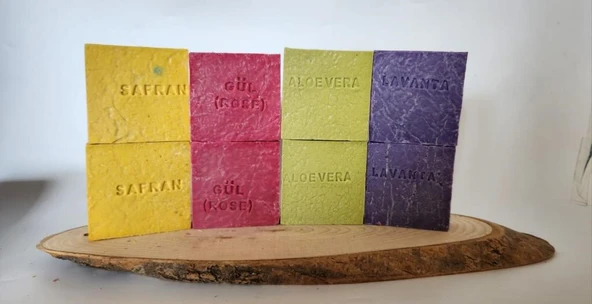Doğal Üretim Sabunu Karışık (Safran-Gül-Lavanta-Aleovera) 8'li Set ürün görseli