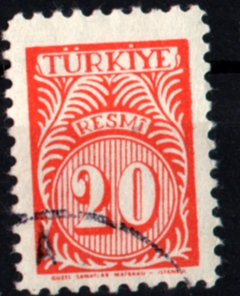 EABİ-1957 Resmi Pul 20 Kuruş (tp0282)