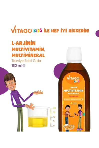 VİTAGO-Kids-l-arjinin, Multivitamin Şurup Rafadan Tayfa - Resim 5
