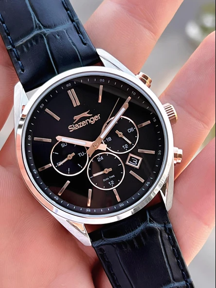 Slazenger Deri Kordon İç Fonksiyonları Aktif 10 Atm Suya Dayanıklı Erkek Kol Saati ESL.09.2494.2.03 - Resim 3