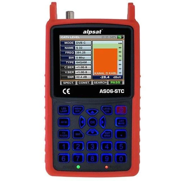 Alpsat AS06-STC Satfinder 6 HD Slim Görüntülü Uydu Bulucu-AHD Test Cihazı ürün görseli 1