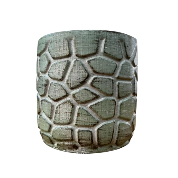 Bitki Tasarımı Ev dekorasyon Yeşil Eskitme Taş Desen Beton Saksı Çiçeklik Saksılık - Resim 3