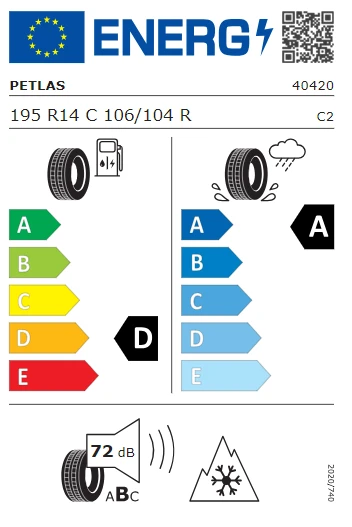 Petlas 195 R14C 106/104R 8PR Full Grip PT925 (M+S) Kış Lastiği 2025 Üretim - Resim 3
