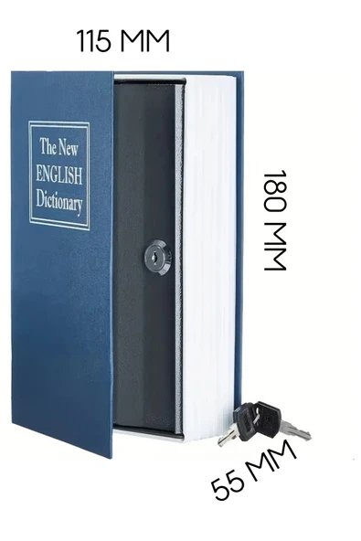 Tilbe Home Büyük Boy Kitap Şeklinde Anahtarlı Gizli Kasa Para Altın Saklama Hırsız Kilitli Dekoratif Kumbara - 4