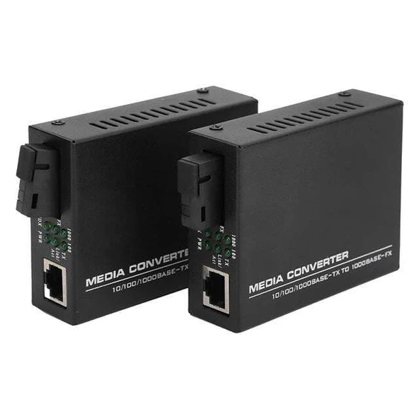 Powermaster PM-22107 1000 Mbps 3 Km Single Mode Fiber Optik Ethernet Medya Dönüştürücü - Resim 3