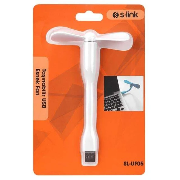 S-Link SL-UF05 Taşınabilir Esnek Beyaz USB Mini Fan - Resim 3
