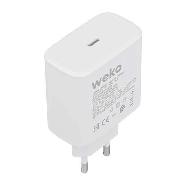 Weko WK-21440 S11-C 25 Watt Telefon Şarj Başlık Adaptörü + Type-C To Type-C Kablo - Resim 3