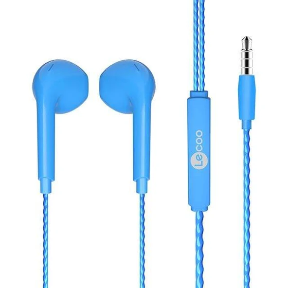 Lenovo Lecoo EH104BL 3.5 Mm Jacklı Kablolu Kulak İçi Mikrofonlu Kulaklık Mavi - 2