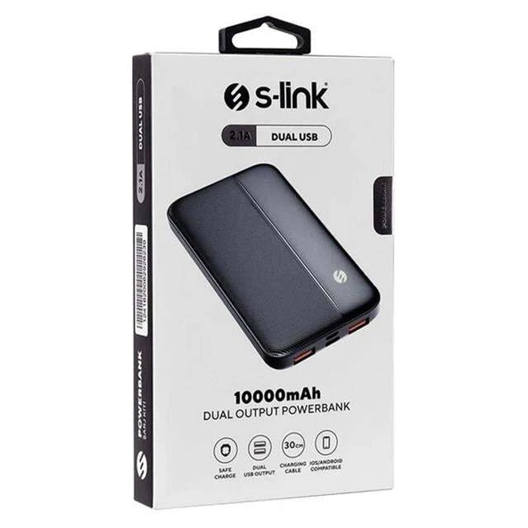 S-Link IP-G10N Siyah Micro+Type C Girişli 10000mAh Taşınabilir Şarj Cihazı Powerbank - Resim 3