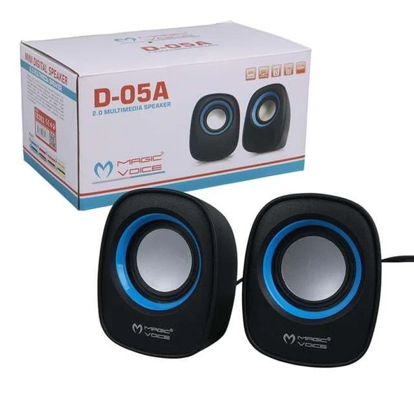 Magicvoice D-05A Mini 5 Watt Aux 2.0 Multimedia 1+1 USB Speaker - Hoparlör - 4