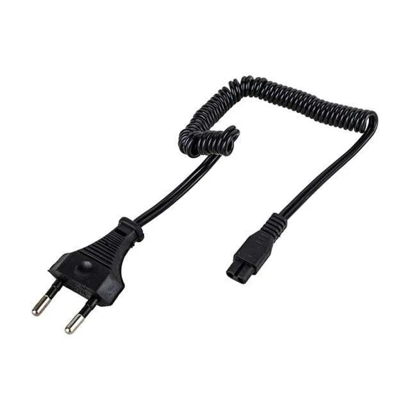 220 Volt Spiral Model Ceyran Power Kablo 1 Metre (Traş Makineleri-Işıldaklar İçin) - Resim 2