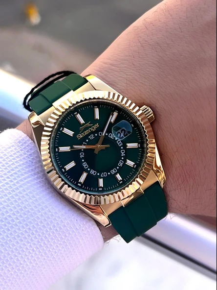 Slazenger Silikon Kordon İç Fonksiyonları Aktif 10 Atm Suya Dayanıklı Erkek Kol Saati ESL.09.2514.04 - Resim 2
