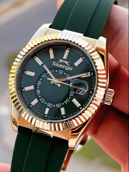 Slazenger Silikon Kordon İç Fonksiyonları Aktif 10 Atm Suya Dayanıklı Erkek Kol Saati ESL.09.2514.04 - Resim 3