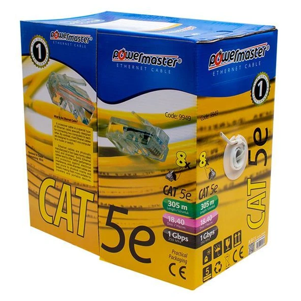 Powermaster Cat5 305 Metre Ethernet Network Kablosu ürün görseli 1