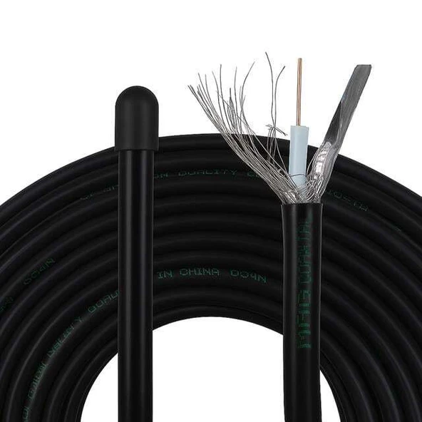 Mag Rg6/U6 Bakır Cu/Cu 80 Tel Siyah Anten Kablosu (100 Metre) - 2