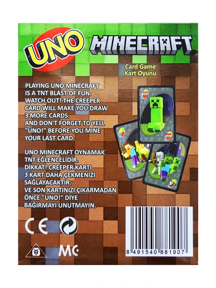 Resimli Uno Minecraft Oyun Kartı - 2