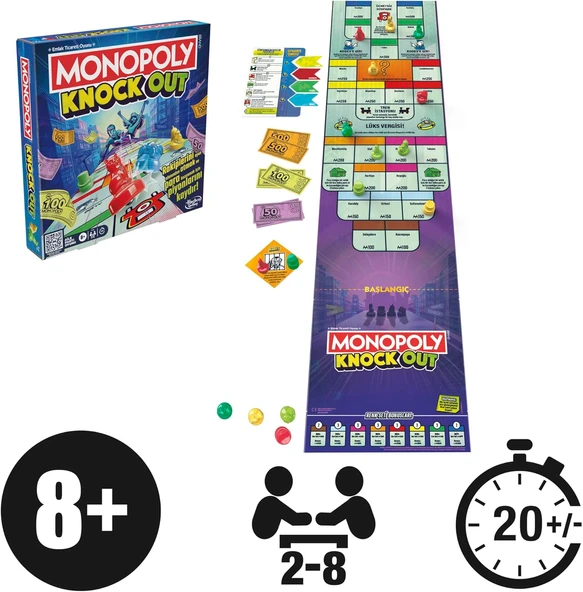 Monopoly Knockout Aile Partileri için Kutu Oyunu Türkçe - 2