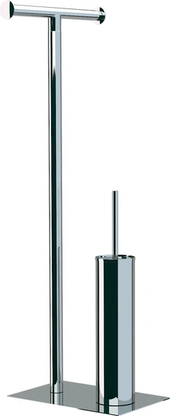 Line Bathroom Tuvalet Kağıtlık ve Fırçalık Ayaklı Krom 505008 Krom