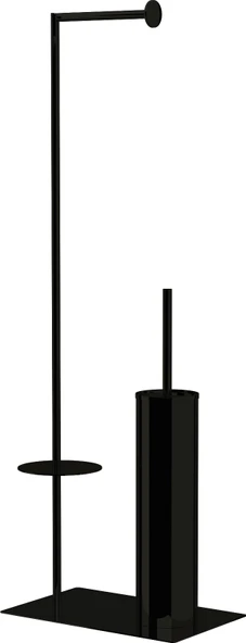 Line Bathroom Tuvalet Kağıtlık ve Fırçalık Ayaklı Mat Siyah 505606 Mat Siyah