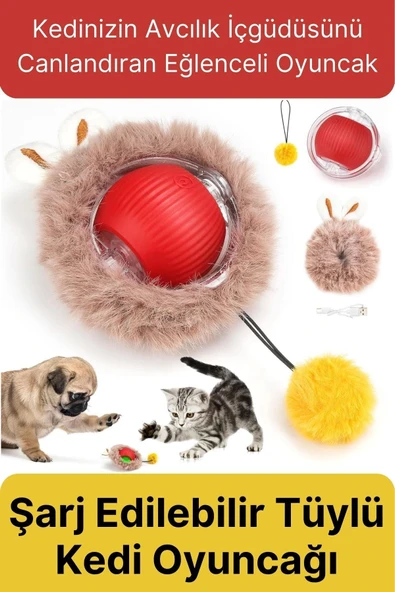 Özel Üretim Yumuşak Küçük Boyutlu Şarj Edilebilir Etkileşimli Eğlenceli Yuvarlanan Kedi Top Oyuncağı - 1