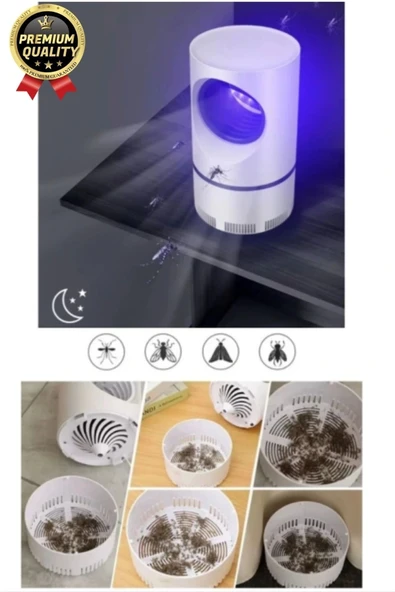 Premium Kimyasalsız Sessiz Şarjlı Uv 6 Işıklı Elektrikli Haşere Böcek Sinek Kovucu Öldürücü Lamba - 7