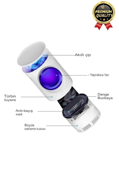 Premium Kimyasalsız Sessiz Şarjlı Uv 6 Işıklı Elektrikli Haşere Böcek Sinek Kovucu Öldürücü Lamba - 2