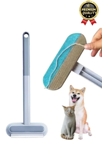 Çok Amaçlı Çift Taraflı Uzun Saplı Koltuk Halı Hijyeni Kedi Köpek Evcil Hayvan Tüy Temizleme Fırçası - 2