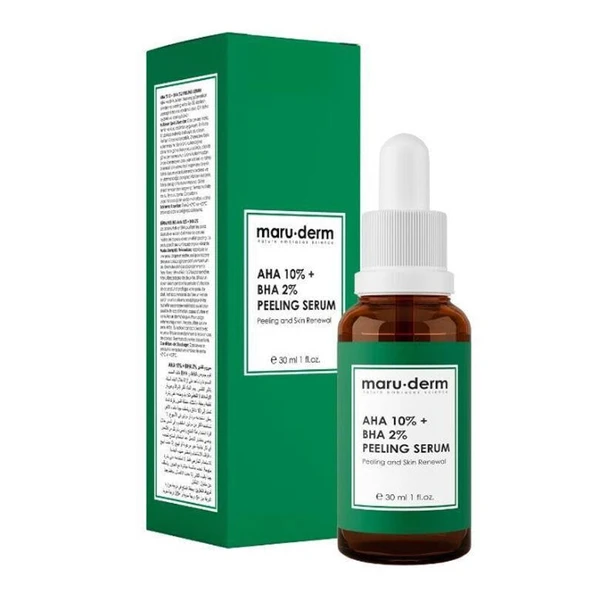 Maruderm AHA %10 + BHA %2 Leke Karşıtı & Cilt Tonu Eşitleyici Peeling Maske Cilt Bakım Serumu 30 ml