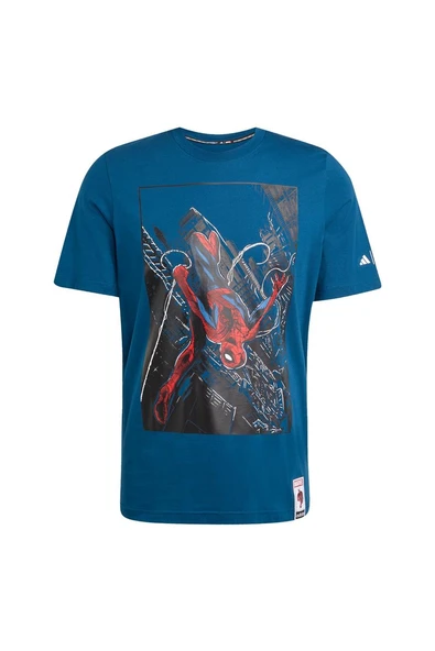 adidas Erkek  Mavi  T-shirt M SPIDERMAN T-S JL5557 - 1