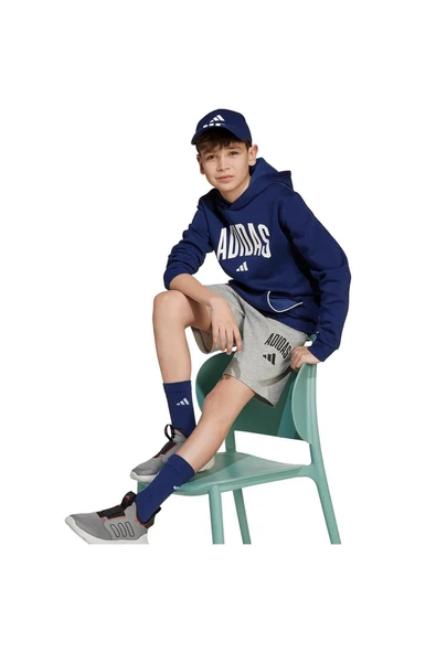 adidas Unisex Çocuk  Gri  Şort J CLGT FT SHO JW2380 - Resim 6