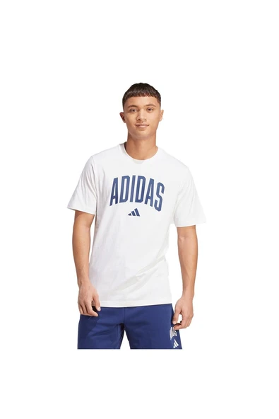 adidas Erkek  Beyaz  T-shirt M COLLEGIATE T JM6416 - Resim 2