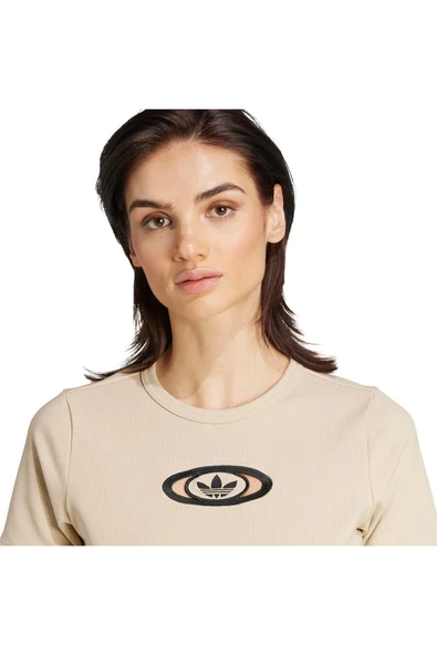 adidas Kadın  Bej  T-shirt CUT OUT RIB TEE KC8803 - 5