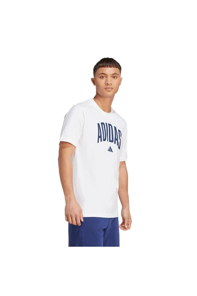 adidas Erkek  Beyaz  T-shirt M COLLEGIATE T JM6416 - Resim 4