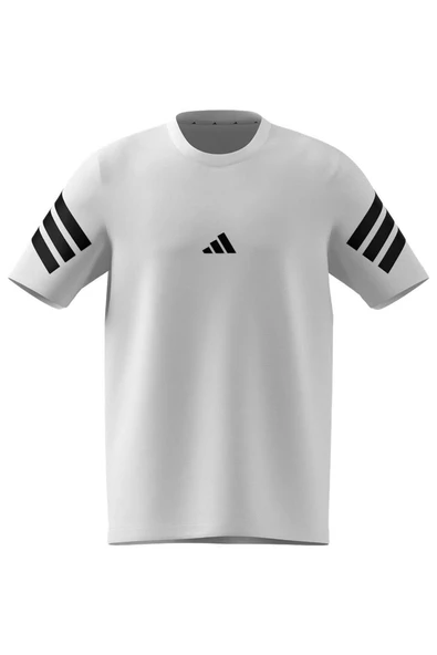 adidas Erkek  Beyaz  T-shirt M FI 3S REG T JD4880 - Resim 7