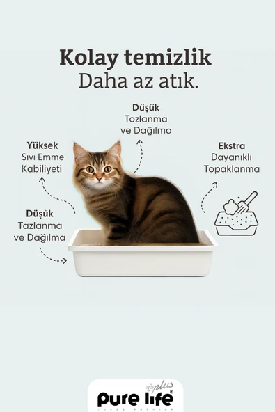 PURELİFE PLUS BEBEK PUDRALI KEDİ KUMU 10 LT - 3