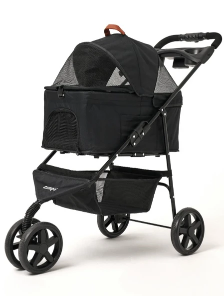 Zampa Venüs Kedi Köpek Arabası Siyah SP03F-B - Katlanabilir