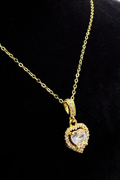 Işıltılı Kalp Taşlı Kolye ürün görseli 1