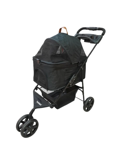 Zampa Venüs Kedi Köpek Arabası Siyah SP03F-B - Katlanabilir - 2