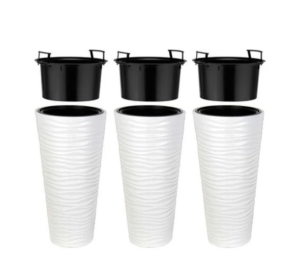 Omnipazar SO-KVT3 Kumsal Vazo Saksı Takımı 128 Litre Beyaz 3 Adet ürün görseli