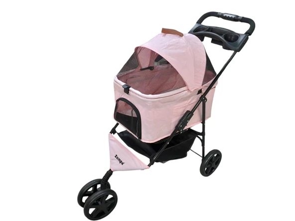 Zampa Venüs Kedi Köpek Arabası Pembe SP03F-P - Katlanabilir - 3