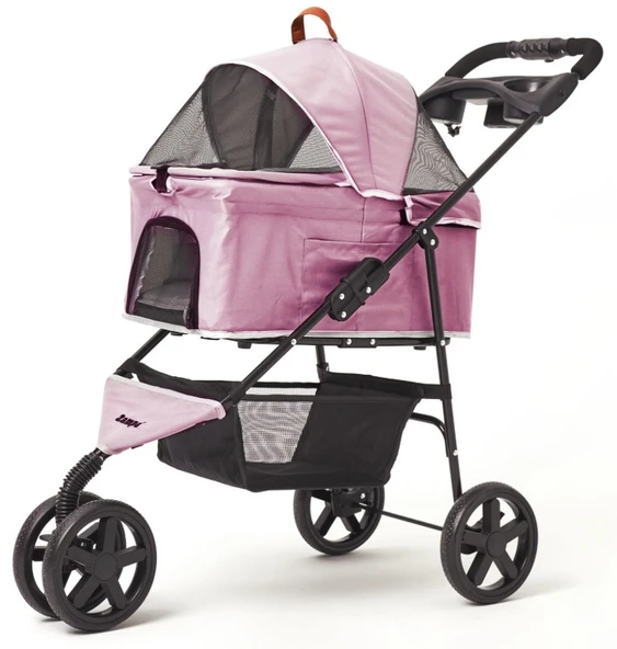 Zampa Venüs Kedi Köpek Arabası Pembe SP03F-P - Katlanabilir