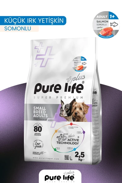 PURELİFE PLUS SOMONLU KÜÇÜK IRK YETİŞKİN KÖPEK MAMASI 2.5KG