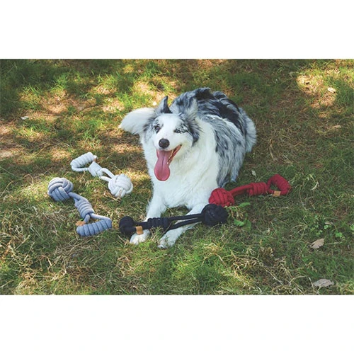 M-Pets Coto Red Tug Ball Örgü Köpek Oyuncağı 36 Cm - Resim 2