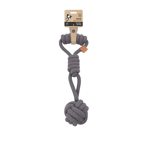 M-Pets Çekmeli Örgü Top Köpek Oyuncağı Gri 36 Cm ürün görseli