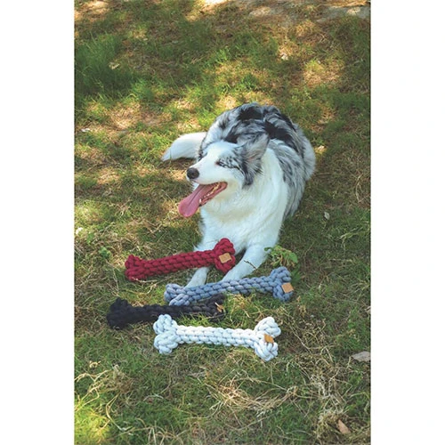 M-Pets Coto Örgü Kemik Köpek Oyuncağı Gri 30 Cm - Resim 2
