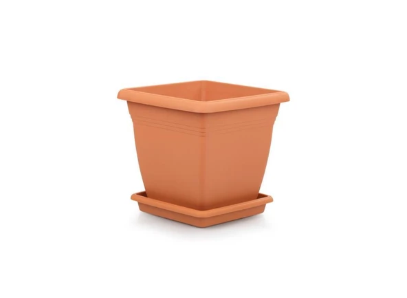 Omnipazar SO-VK01 Villa Kare Tabaklı Saksı Takımı 4.6 lt Kiremit 6 Adet - 3